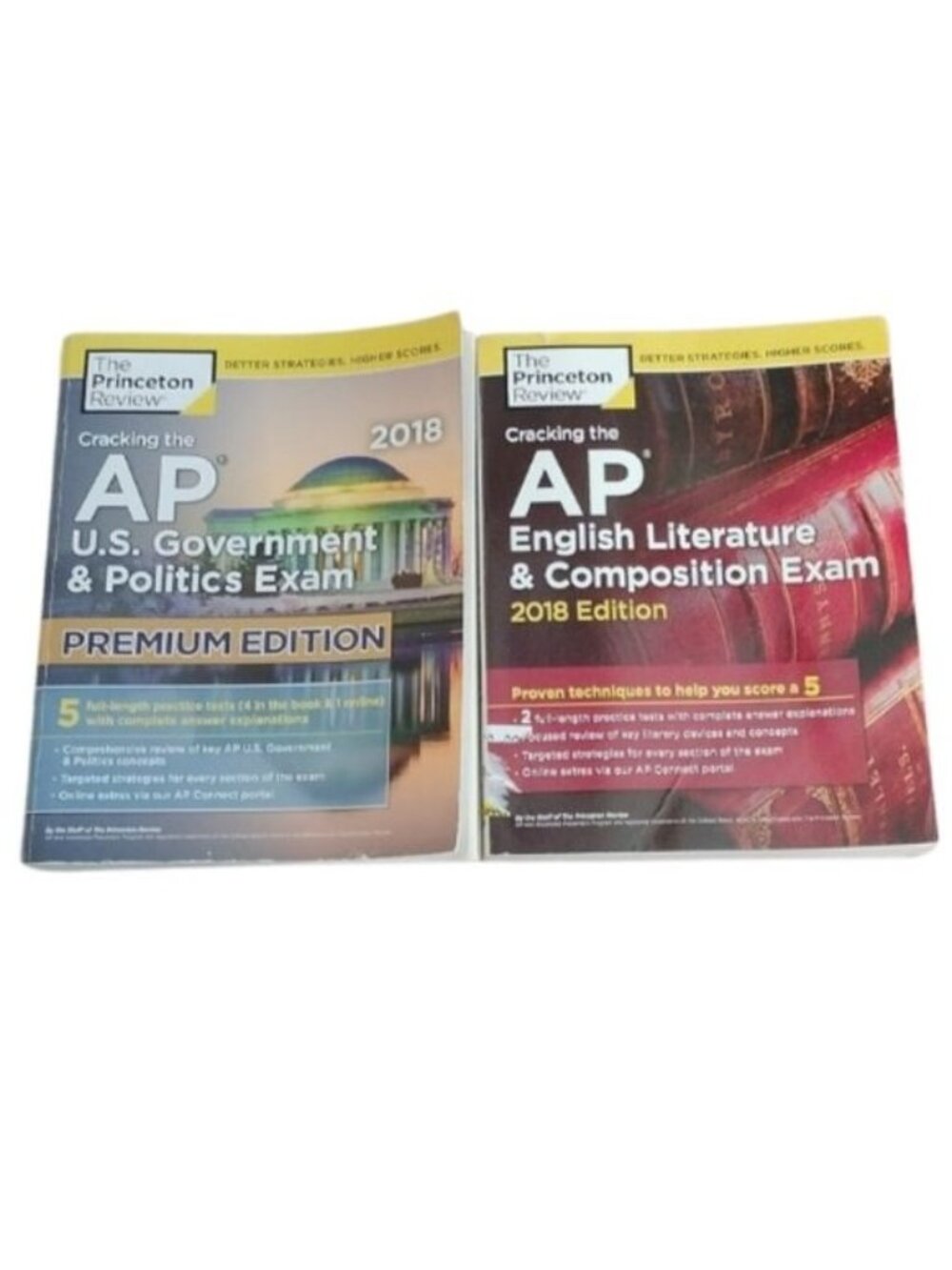 AP U.S. Government + English Literature & Composition Books + Flashcards